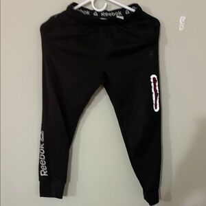 Reebok Kids Black Joggers with White Accents